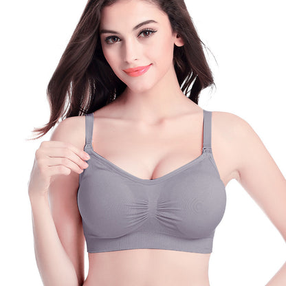 Adjustable Nursing Bra Top Buckle Wireless Underwear Pregnant Women Push Up Anti-sagging Nursing Bra With Breast Pad