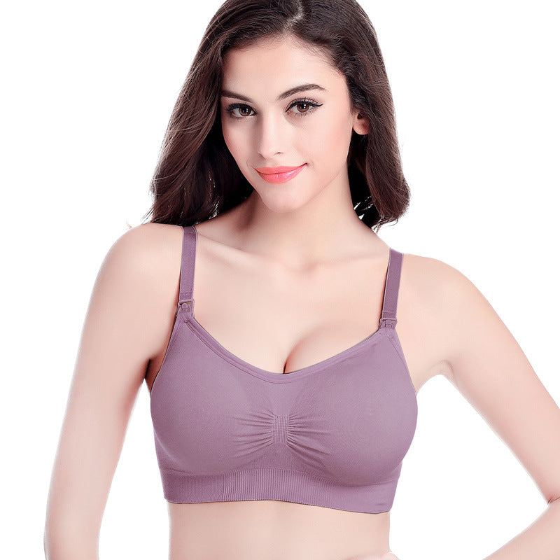 Adjustable Nursing Bra Top Buckle Wireless Underwear Pregnant Women Push Up Anti-sagging Nursing Bra With Breast Pad