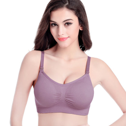 Adjustable Nursing Bra Top Buckle Wireless Underwear Pregnant Women Push Up Anti-sagging Nursing Bra With Breast Pad