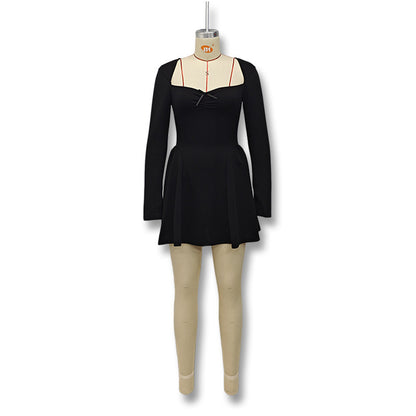 New Autumn Sexy Long Sleeve Tube Top Slim A Short Dress