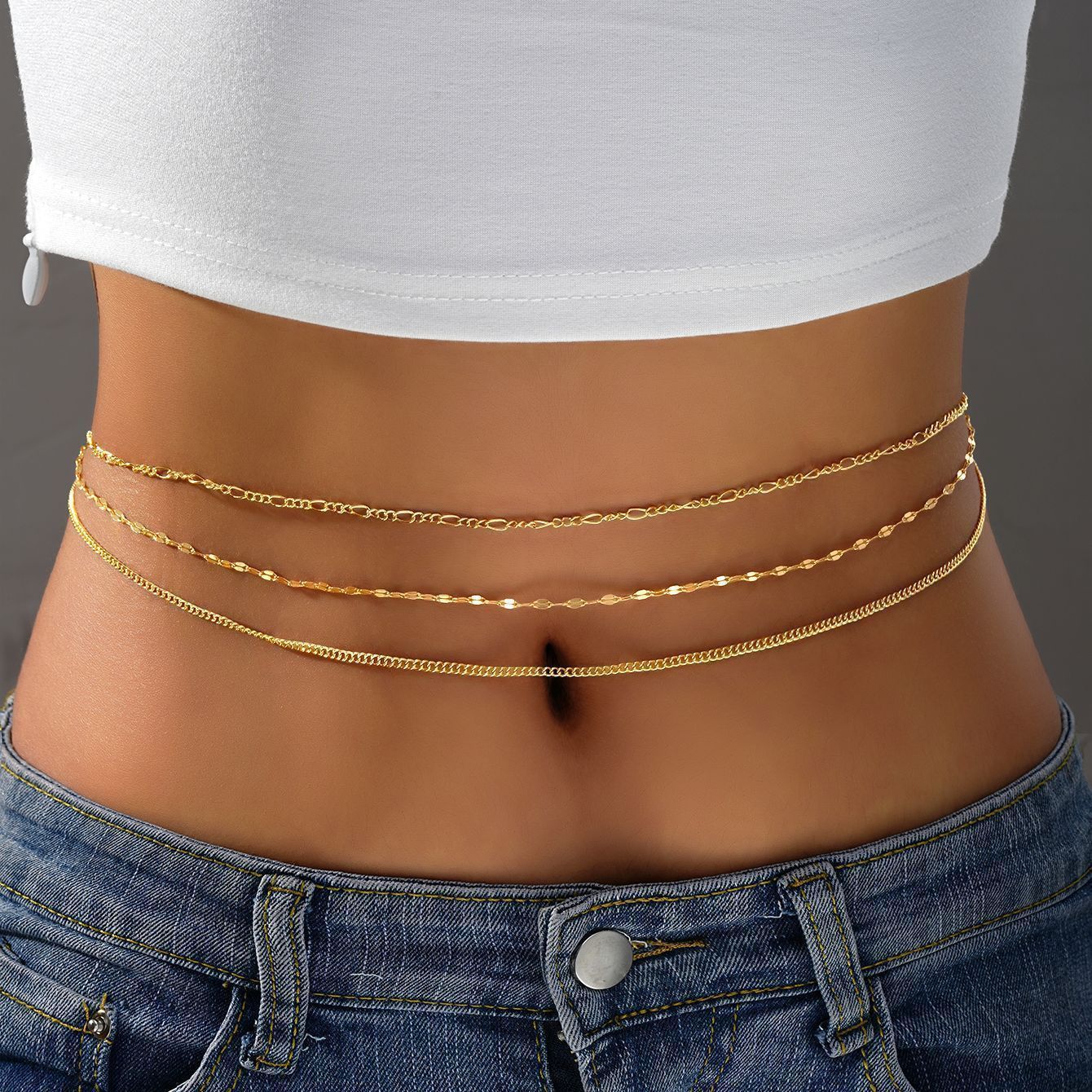 European And American Foreign Trade Hot-Selling Simple Sequin Chain Waist Chain Sexy Multi-Layered Pearl Waist Chain Simple And Versatile Body Chain