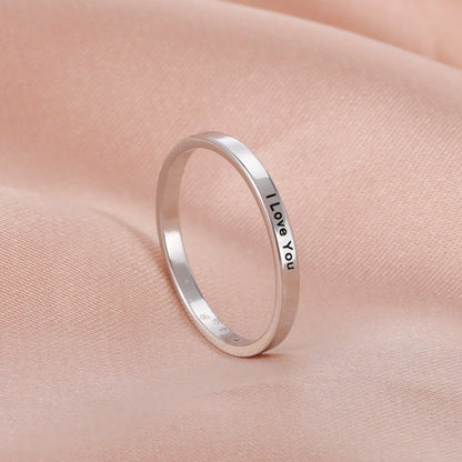 DIY Engraving Name Gold Ring Stainless Steel Couple Ring Personalized Jewelry Gift Yiwu Direct Sales Wholesale