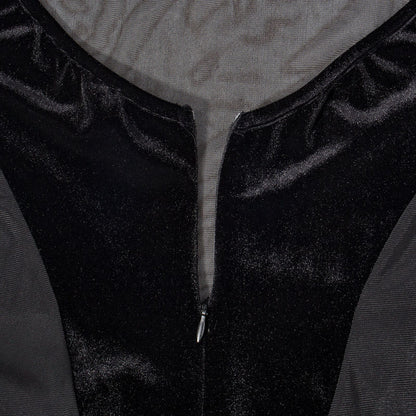 Women&#039;s New Hanging Neck Sexy Stitching Solid Color Sleeveless Mesh Stitching Casual Jumpsuit