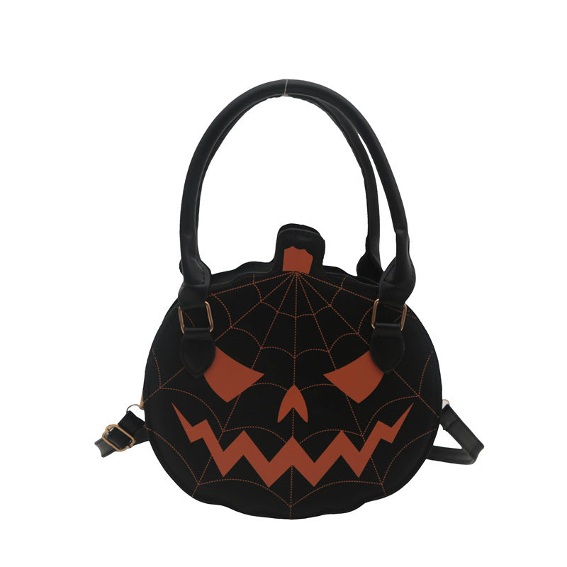 New Contrasting Color Women&#039;s Bag Simple Shoulder Small Round Bag Funny Pumpkin Bag Women&#039;s Bag